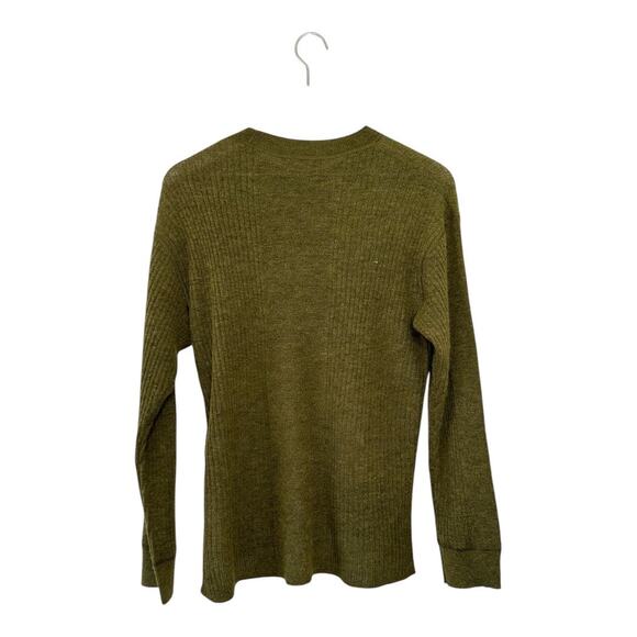Madewell Ribbed Alpaca-Blend Crewneck Sweater Olive Green Size XXS - Picture 8 of 8